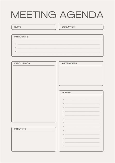 Meeting Notes Template, Agenda Template, Meeting Printable, 45% OFF