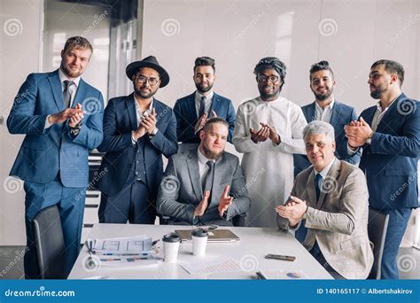 Multiracial Group Of Business Team Consisting Of Men Only With