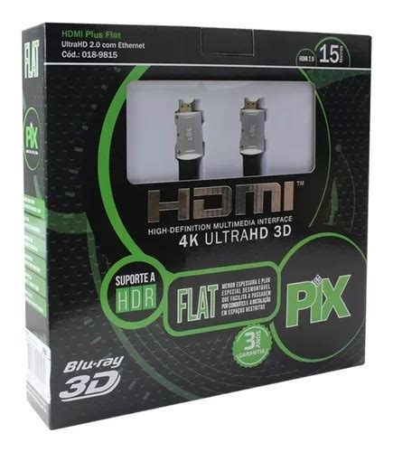 Cabo Hdmi Flat Desmontavel 2 0 Hdr 19 Pinos 4k 15 M Pix Parcelamento