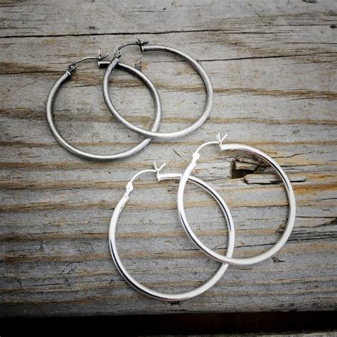 Sterling Silver 2 Inch Large Round Hoop Earring 50mm Hoop Etsy