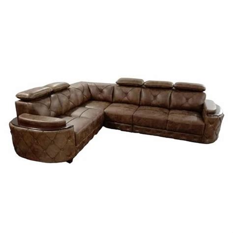 5 Seater Brown Leather L Shape Sofa Set At Rs 43000 Piece In Hyderabad