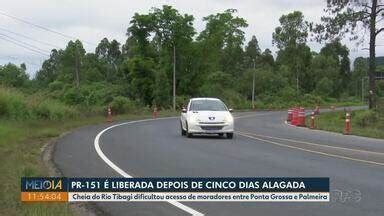 Meio Dia Paraná Ponta Grossa PR 151 é liberada entre Ponta Grossa e