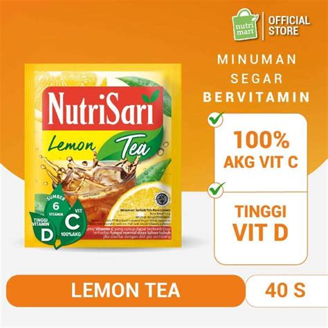 Promo Nutrisari Lemon Tea 40 Sachet Minuman Buah Vitamin C Vitamin D