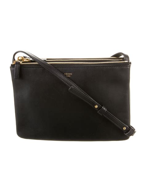 Celine Large Trio Crossbody Bag Black Crossbody Bags Handbags