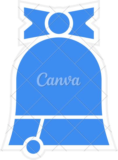 Bells Glyph Blue Sticker Icon 素材 Canva可画