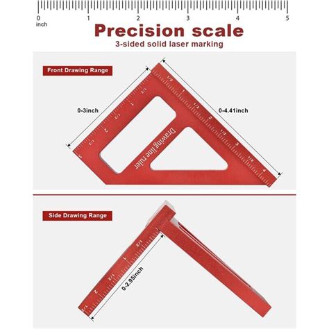 Multi Angle Measuring Ruler Degree Aluminum Alloy Woodworking