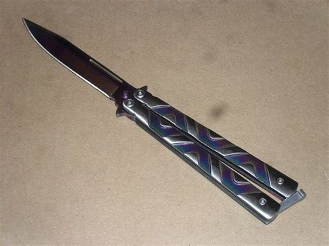 Balisong 9 Inch Heavy All Rainbow Xo Folding Butterfly Knife