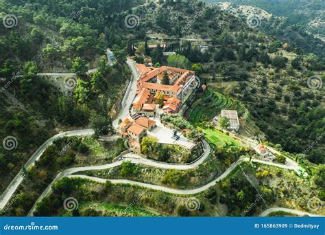 Machairas Monastery In Cyprus Mountains Aerial View From Drone