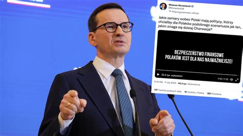 Morawiecki punktuje Tuska i opozycję Za to że chcą euro w Polsce