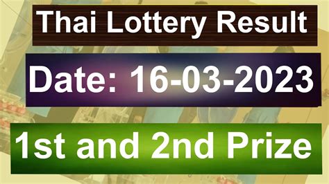 Thai Lottery Result Today Thailand Lottery March Result Thai