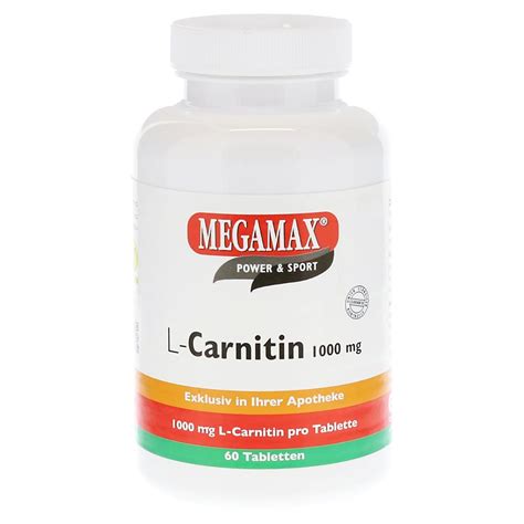 L CARNITIN 1000 mg Megamax Tabletten 60 Stück medpex