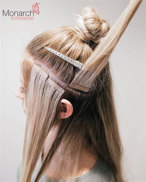 How To Place Tape Hair Extensions When Creating A Top Knot Bun Or Updo