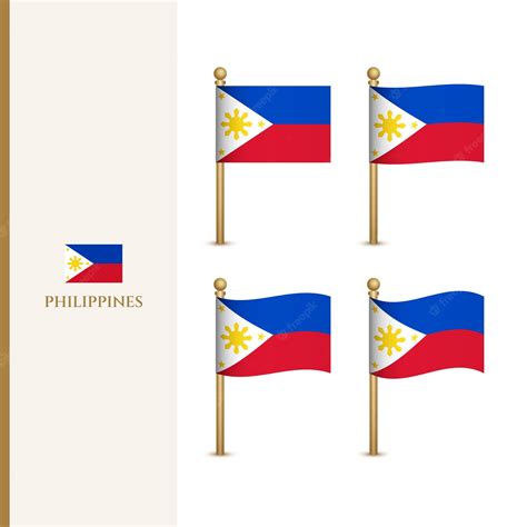 Premium Vector Waving Philippines Flags 3d Vector Illustration Flag