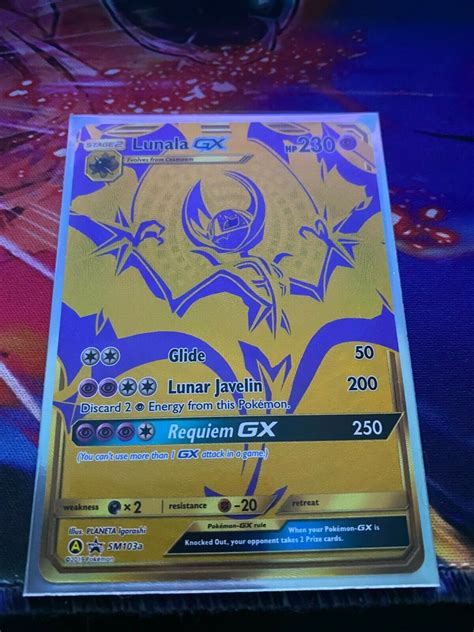 Pokemon Card Rare Full Art Holo Lunala GX Hidden Fates Promo SM103a