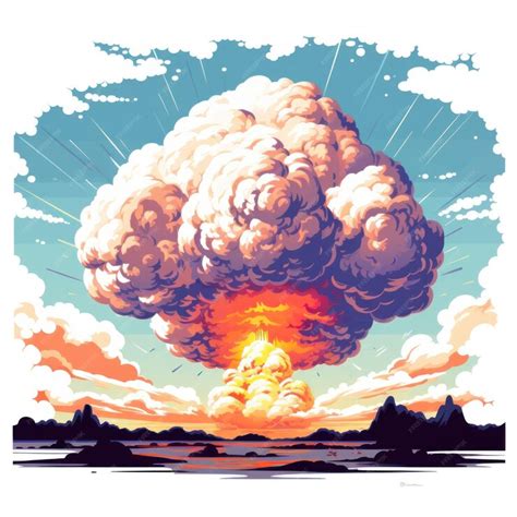 Premium Vector | Atomic Nuclear Mushroom Cloud Explosion