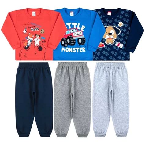 Kit Conjunto Infantil Moletom Menino Roupa Atacado