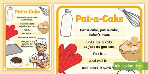 'Pat a Cake' Poster | Nursery Rhymes | Twinkl (teacher made)