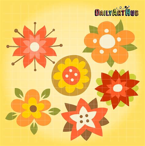 Free Autumn Florals Clip Art Set Free Clip Art Free Art Art Hub