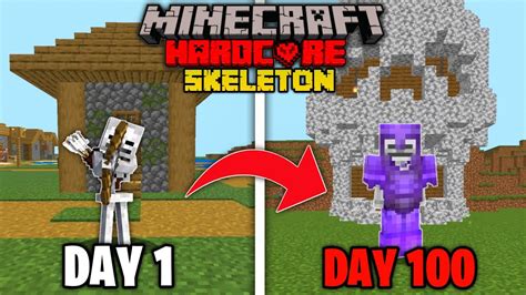 I Survived 100 Days As A Skeleton In Minecraft Hardcore Hindi Youtube