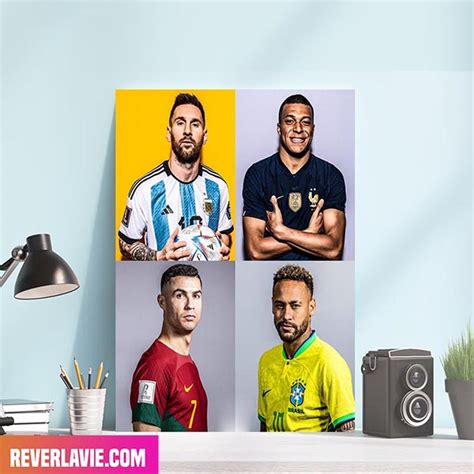 Time For The Stars To Shine Fifa World Cup Neymar X Messi X Mbappe X Ronaldo Poster Rever Lavie