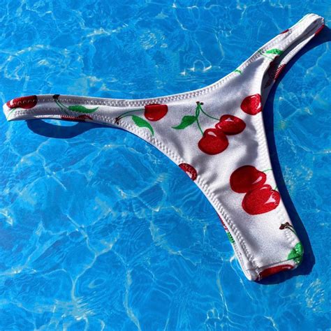 Cherry Thong Bikini Bottom Last DENALI BRAND Depop