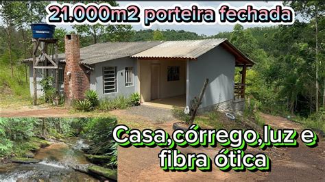 Chácara 21 000m2 porteira fechada casa luz fibra ótica e córrego