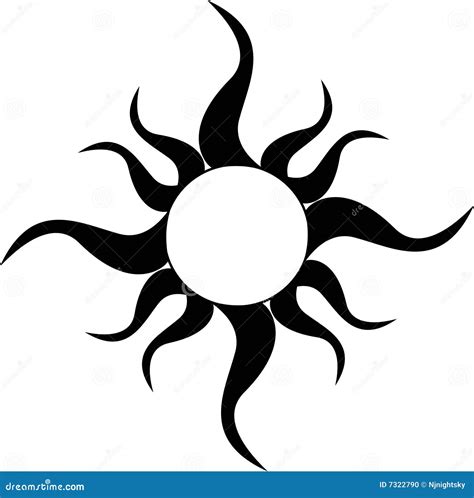 Tribal Sun Tattoo stock vector. Illustration of retro - 7322790