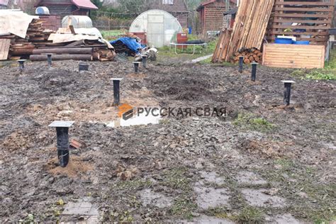 Монтаж фундамента на сваях для загородного дома в СНТ Плес - Русская свая