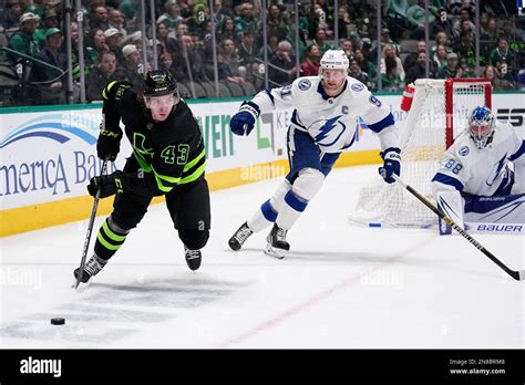 Dallas Stars Left Wing Marian Studenic 43 Prepares To Make A Pass As