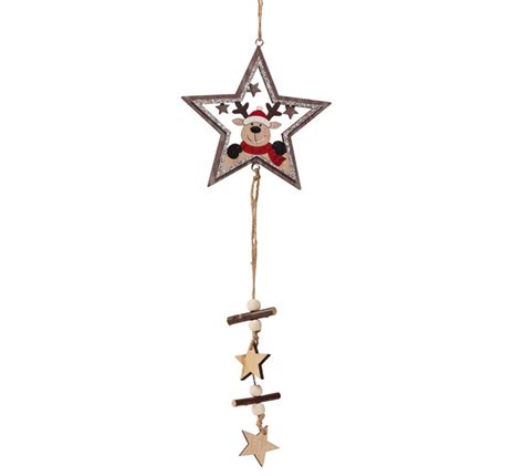 Colgante De Estrellas De Madera De 33 Cms