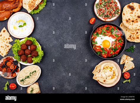 Traditional Jewish, Israeli and middle Eastern food Stock Photo - Alamy