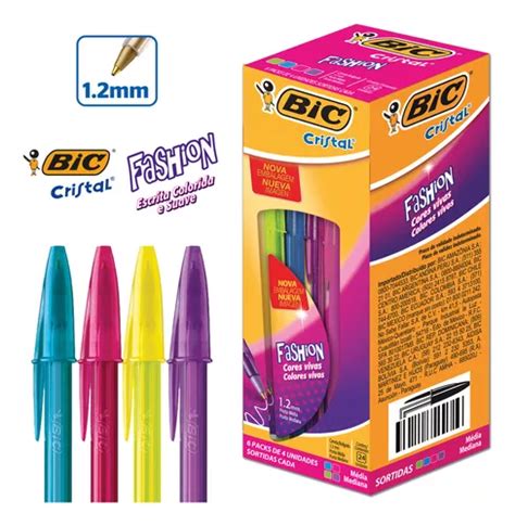 Kit Caneta Colorida Bic Fashion Ponta Média 1 2mm C 24 Un MercadoLivre