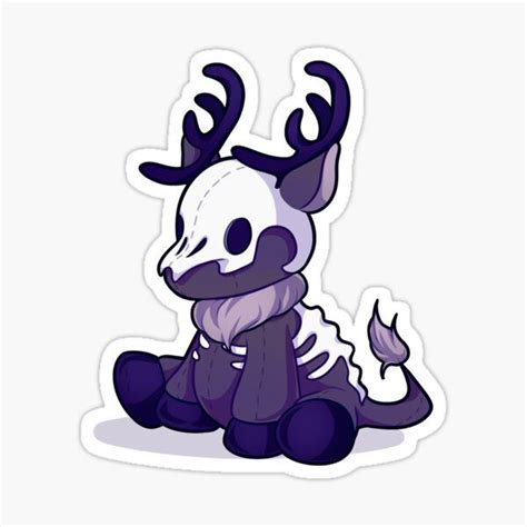 an animal sticker with antlers on it's head, sitting in the floor