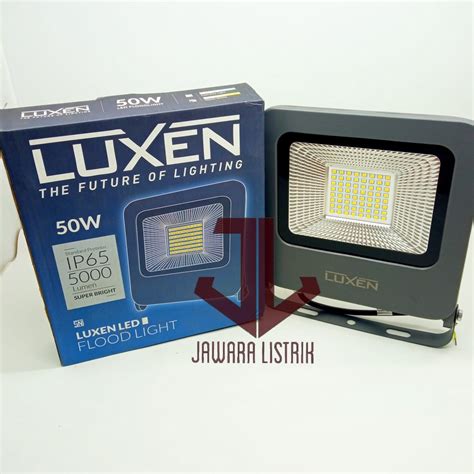 Jual LAMPU SOROT LUXEN LED FLOOD LIGHT SLIM 50W 50 W WATT BERGARANSI