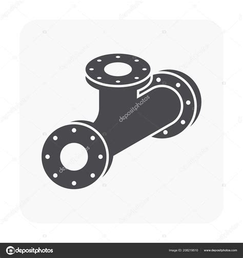 Steel Pipe Connector Icon Set Stock Vector By Roncivil