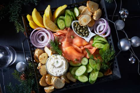 Smoked Salmon Grazing Board With Lemon Caper Cream Cheese Prince