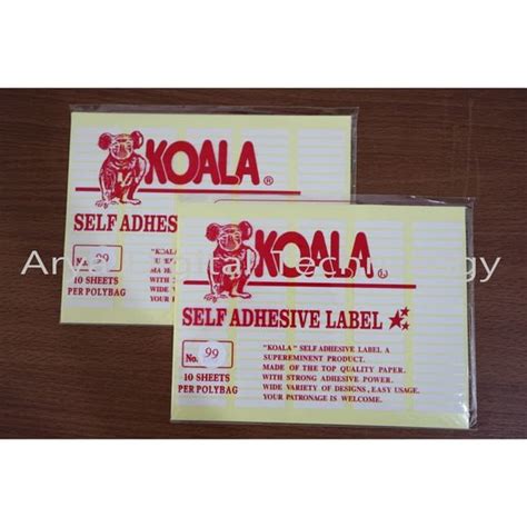 Jual Kertas Sticker Label Koala No 99 Kertas Stiker Tempel Murah Bagus