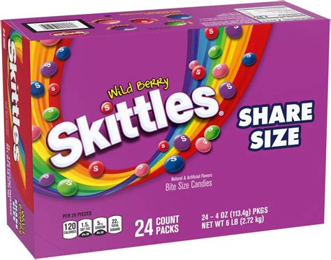 Skittles Wild Berry Chewy Candy Share Size 4 Oz Bags Pack Of 24 Grocery