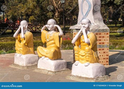 Three Statue of Mahatma Gandhi Three Monkeys Position Editorial Stock ...