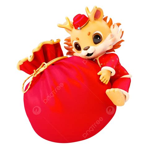 New Year Dragon Lucky Bag Dragon New Year Lucky Bag Png Transparent