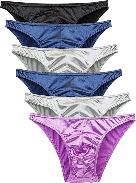 Barbra Mens Satin Bikini Briefs Panties S To 3xl Silky Sexy Mens Underwear Multi Pack At Amazon