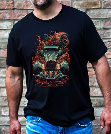Vintage Hot Rod T Shirt Rock A Classic Old Car Illustration With This Stylish Retro