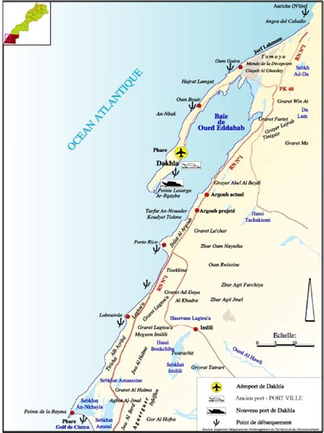 Carte De Dakhla Oued Ed Dahab