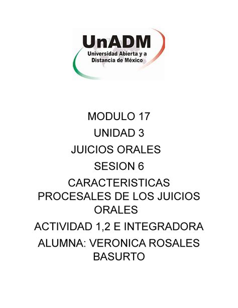 M U S Modulo Sesion Modulo Unidad Juicios Orales