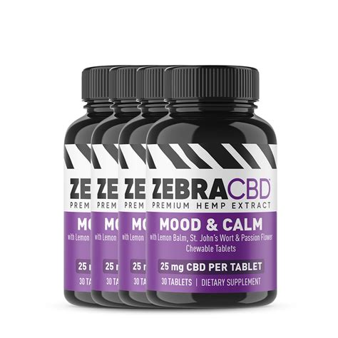 CBD Mood & Calm Tablets | Ease Stress | Improve Mood - Zebra CBD