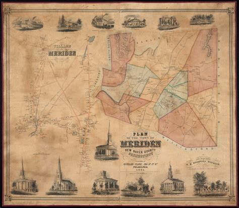 Plan Of The Town Of Meriden New Haven County Connecticut Norman B Leventhal Map And Education