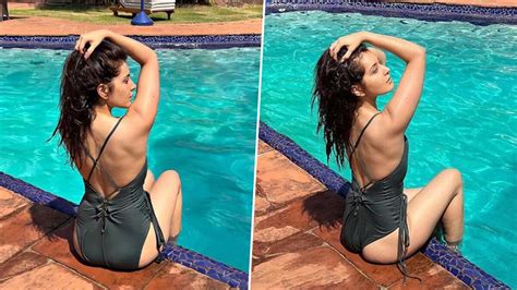 Raashi Khanna Enjoys A Day By The Pool In A Sexy Black Swimwear View Pics