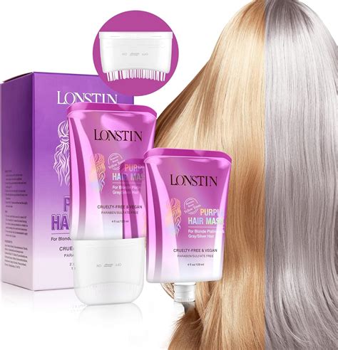 Lonstin Purple Hair Mask With Comb No Yellow Hair Mask For Blonde