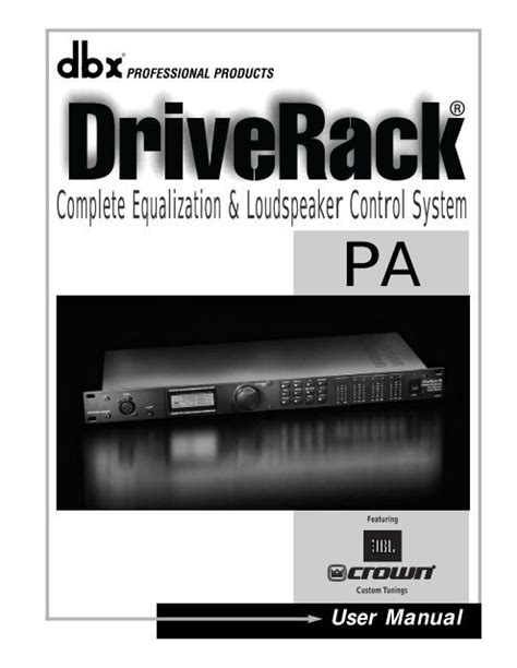 DBX Driverack PA Manual