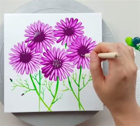 Beginner-Friendly Cosmos Flower Acrylic Painting Technique